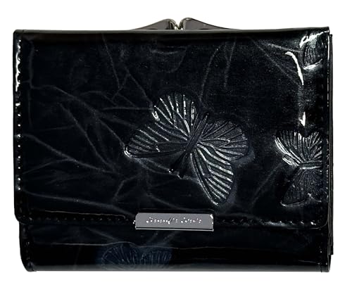 BagandBelt Damen-Bügelbörse-RFID-Butterfly-Design (schwarz) von BagandBelt