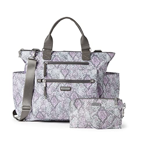 Baggallini Damen 3-in-1 wandelbarer Rucksack mit RFID-Handy-Armband, Blush Python, Einheitsgröße von Baggallini