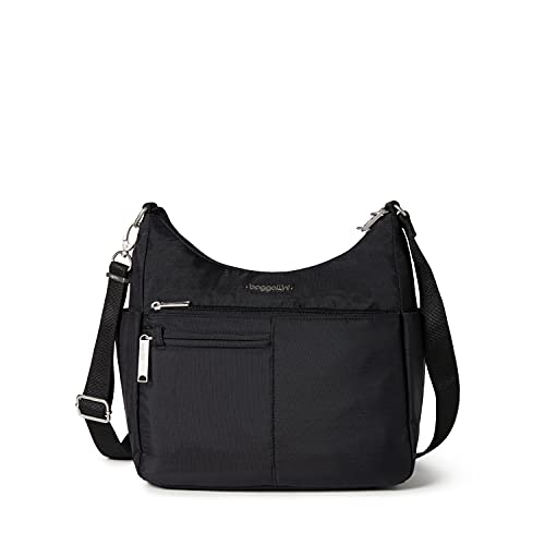 Baggallini Damen Securtex Umhängetasche mit Diebstahlschutz Crossbody, Schwarz, Einheitsgröße von Baggallini