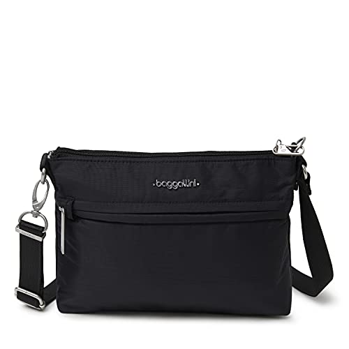 Baggallini Damen Securtex Diebstahlsicherung Memento Bag Crossbody, schwarz von Baggallini