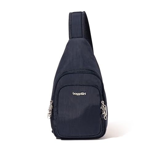 Baggallini Damen Schlinge mit Diebstahlschutz Securtex Diebstahlsicherung Daytripper Sling, French Navy von Baggallini