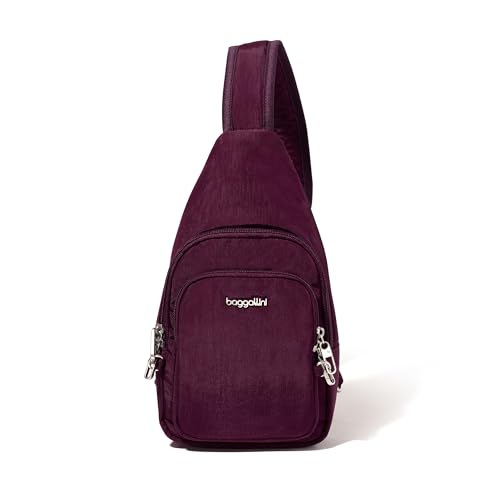 Baggallini Damen Schlinge mit Diebstahlschutz Securtex Diebstahlsicherung Daytripper Sling, Mulberry von Baggallini