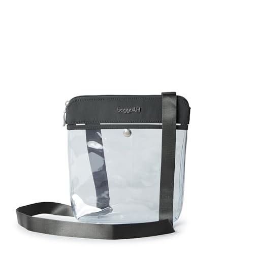 Baggallini Damen Clear Stadium Crossbody Umhängetasche, Dunkelgrau von Baggallini