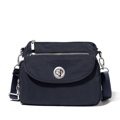 Baggallini Crossbody-Tasche für Damen, 25,4 X 17,8 cm, Leicht, Wasserabweisend, RFID-Schutz und Innenorganisation Calais, Umhängetasche, French Navy, Einheitsgröße von Baggallini