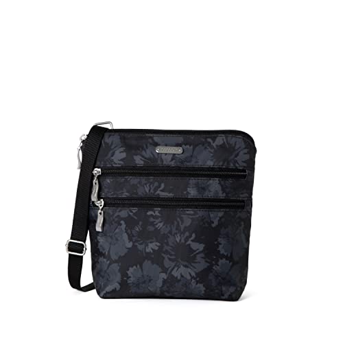 Baggallini Damen Essential Tasche für Frauen-Integrierter RFID-Kartenhalter-Crossbody Geldbörse mit Schnellzugriff Handyfach, Midnight Garden von Baggallini