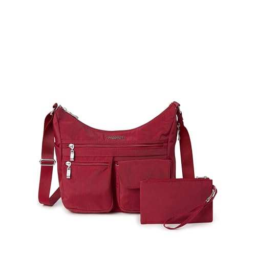 Baggallini Damen Everywhere Bagg Crossbody, 27,9 X 22,9 cm, Leicht, Nylon, Wasserabweisend, mit RFID-Schutz Hobo-Tasche, Apfel von Baggallini