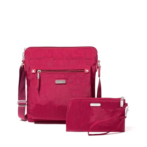 Baggallini Damen Go Bagg mit RFID-Armband – Reisetasche leichte, Wasserabweisende Handtaschen Umhängetasche, Beet Rot von Baggallini