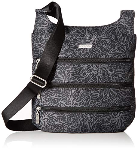 Baggallini Damen Große Reißverschluss-Tasche mit RFID Umwandelbare Umhängetasche, Midnight Blossom von Baggallini