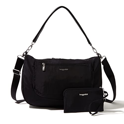 Baggallini Damen Modern Everywhere Half Moon Messenger, Schwarz von Baggallini
