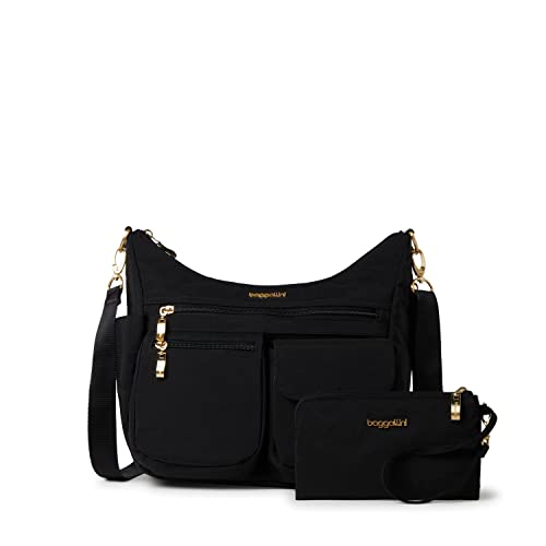 Baggallini Damen Modern Everywhere Tasche, Schwarz mit goldfarbenen Beschlägen von Baggallini