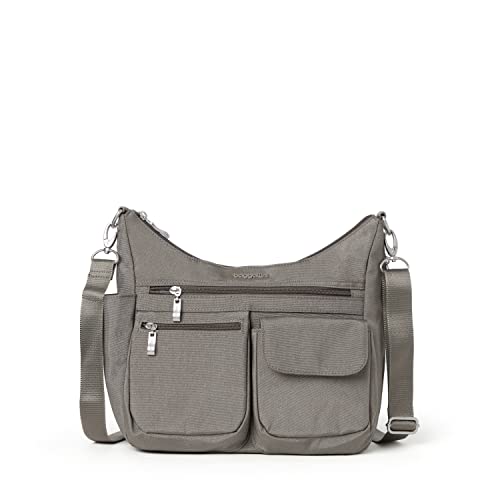 Baggallini Damen Umhängetasche, 27,9 X 22,9 X 11,4 cm, RFID-hobo-Tasche Modern Everywhere Bag, Sterling Shimmer von Baggallini