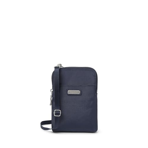 Baggallini Damen Protected 5x7.25 Small Phone Wallet Bags for Women Lightweight Nylon Travel Purse Take Two RFID Bryant Crossbody, French Navy, Einheitsgröße von Baggallini