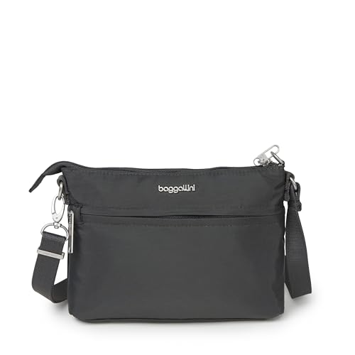 Baggallini Damen Securtex Anti-diebstahl Memento Crossbody Bag Cross-Body, Dunkelgrau von Baggallini