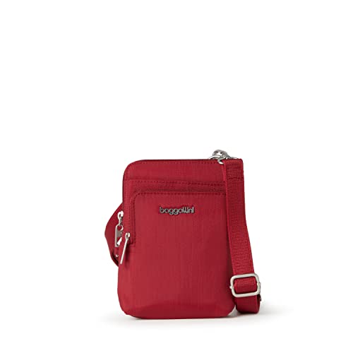 Baggallini Damen Activity Crossbody Bag Securtex Anti-Diebstahl-Umhängetasche, rubinrot von Baggallini