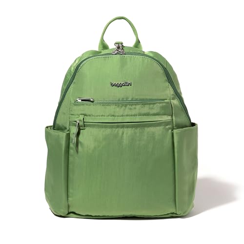 Baggallini Damen Securtex Anti-diebstahl-reiserucksack, 25,4 X 33 cm, aus Nylon, mit Verschließbaren Reißverschlüssen und RFID-Schutz Rucksack, Moos, Einheitsgröße von Baggallini