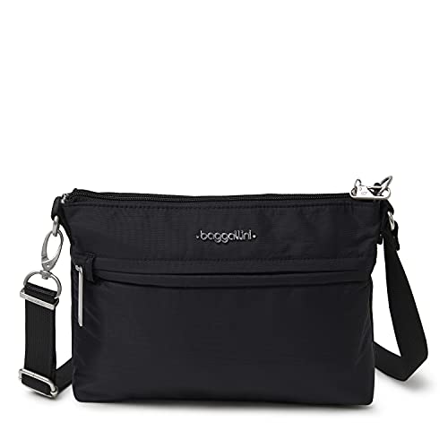 Baggallini Damen Securtex Anti-diebstahl Memento Crossbody Bag Cross-Body, Schwarz von Baggallini