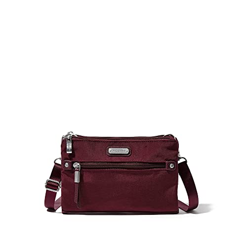 Baggallini Damen Subway kleine Umhängetasche, Dark Cherry von Baggallini