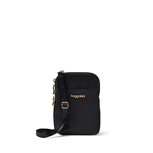 Baggallini Damen Take Two RFID Bryant Crossbody, Schwarze und Goldfarbene Hardware von Baggallini