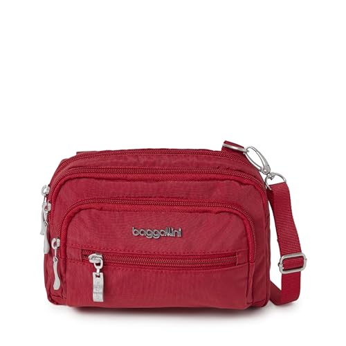 Baggallini Damen Tasche mit 3 Reißverschlüssen Umwandelbare Umhängetasche, Apfel, Einheitsgröße von Baggallini