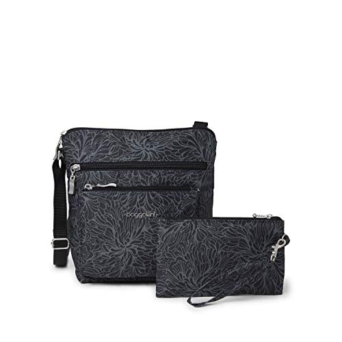 Baggallini Damen Taschen Umhängetaschen, Midnight Blossom von Baggallini