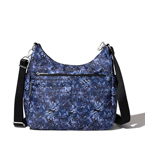 Baggallini Damen Umhängetasche mit Diebstahlschutz Securtex Anti-Diebstahl Free Time Crossbody Bag, Indigo Petal von Baggallini