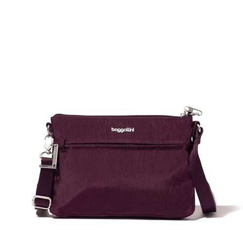 Baggallini Damen Securtex Anti-Diebstahl Memento Crossbody Bag, Mulberry von Baggallini