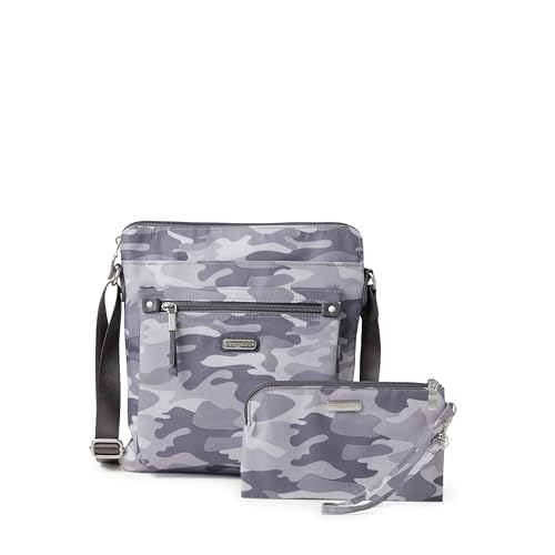 Baggallini Damen with Phone Wristlet Go Bagg mit RFID-Handy-Armband, Grauer Camouflage-Muster von Baggallini