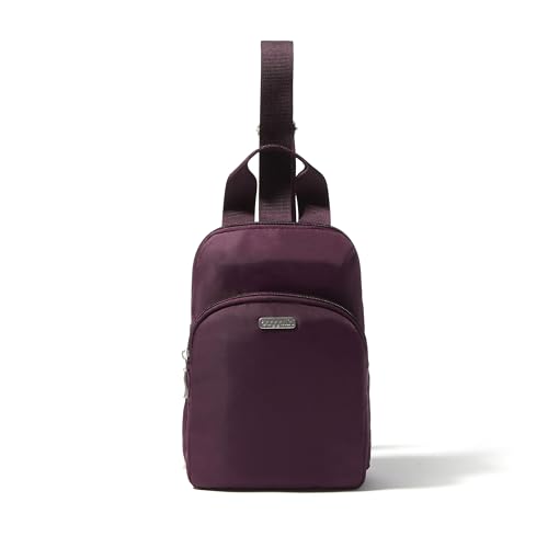 Baggallini Essential Kleine Umhängetasche mit verstellbarem Schultergurt, 30,5 x 17,8 cm, mulberry, Einheitsgröße von Baggallini