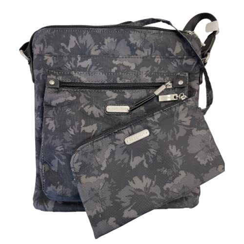 Baggallini Go Bagg mit RFID-Handy-Armband, Schwarz/Grau mit Blumenmuster., Einheitsgröße von Baggallini