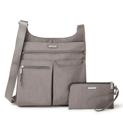 Baggallini On Track Zip Crossbody mit RFID-Handy-Armband, Sterling Shimmer, Einheitsgröße von Baggallini