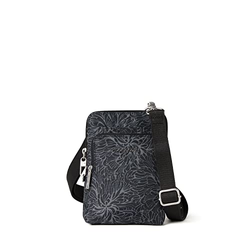 Baggallini Securtex® Umhängetasche mit Diebstahlschutz, Midnight Blossom Print, Einheitsgröße von Baggallini