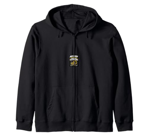 JUST A Boy WHO Loves EXCAVATORS Bagger-Enthusiast Kapuzenjacke von Bagger-Enthusiasten-Geschenk-Design