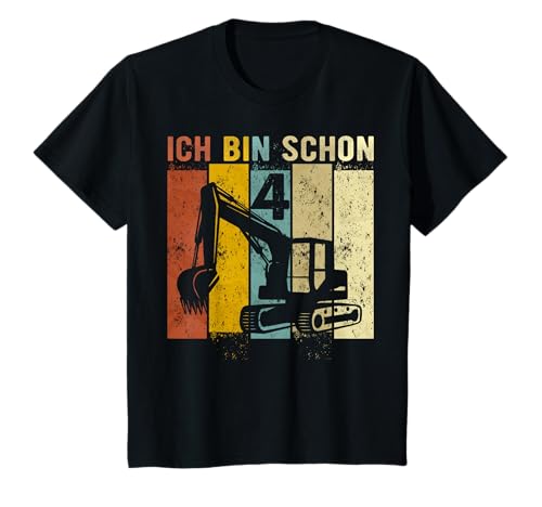 Kinder Bagger Geburtstag 4 Junge Baustelle 4 Jahre Jungen T-Shirt Kinder Bagger Geburtstag 4 Junge Baustelle 4 Jahre Jungen T-Shirt von Bagger Geburtstag Baustelle Jungen