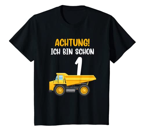 Kinder Bagger Ich bin schon 1 Jahre Alt Baustelle 1. Geburtstag LKW T-Shirt von Bagger Geburtstag für Jungen & Mädchen