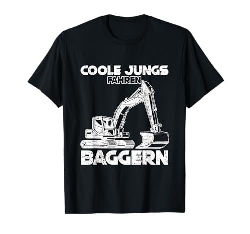 Coole Jungs fahren Bagger - Baggerfahrer Kinder Jungen T-Shirt von Bagger Kinder Baggerfahrer Geschenke
