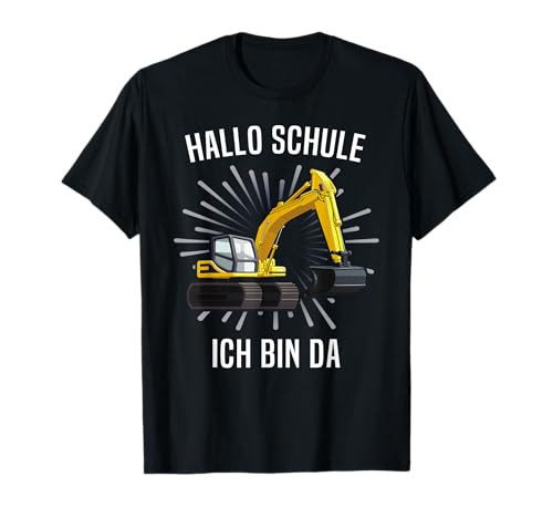 Einschulung Raupenbagger 1. Schultag Jungen Sohn Geschenk T-Shirt von Bagger Schulkind erste Klasse Schulanfang Kinder