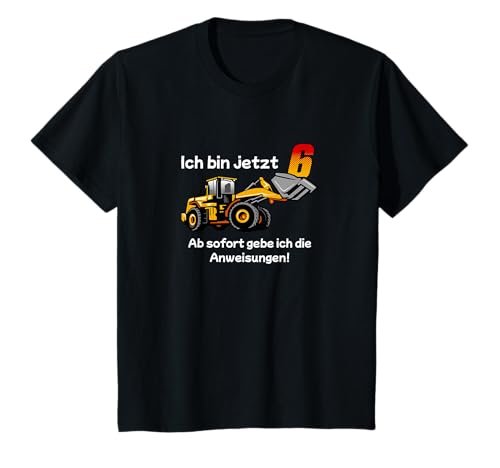 Kinder Radlader Geburtstag Shirt Kinder 6 Jahre Bagger Party T-Shirt von Bagger Shirts