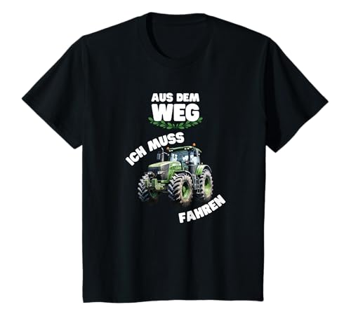 Kinder Traktor Shirt Kinder Lustig Aus dem Weg Ich muss Fahren T-Shirt von Bagger Shirts