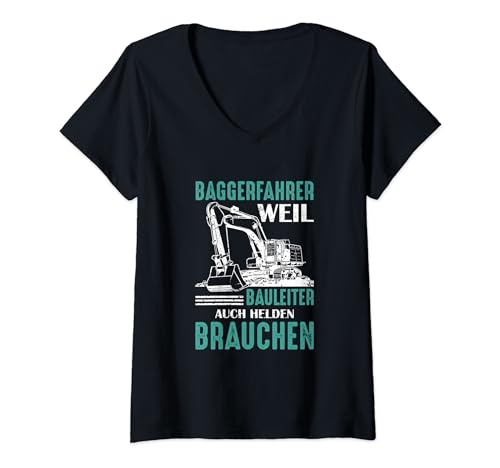 Damen T-Shirt Baggerfahrer | Bagger Fahrer Baggerführer Spruch T-Shirt mit V-Ausschnitt Damen T-Shirt Baggerfahrer | Bagger Fahrer Baggerführer Spruch T-Shirt mit V-Ausschnitt von Baggerfahrer Bagger Bauarbeiter Motiv T Shirt