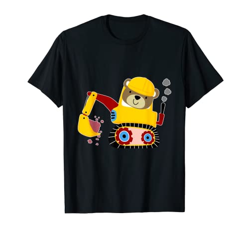 Kinder Bagger Baustelle Geburtstag Bär Tiere lieben T-Shirt Kinder Bagger Baustelle Geburtstag Bär Tiere lieben T-Shirt von Baggerfahrer und Baustelle Geschenkidee