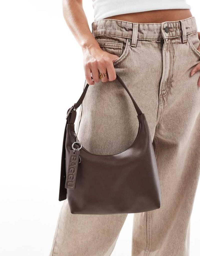 Baggu - Mini-Umhängetasche aus Leder in Braun von Baggu