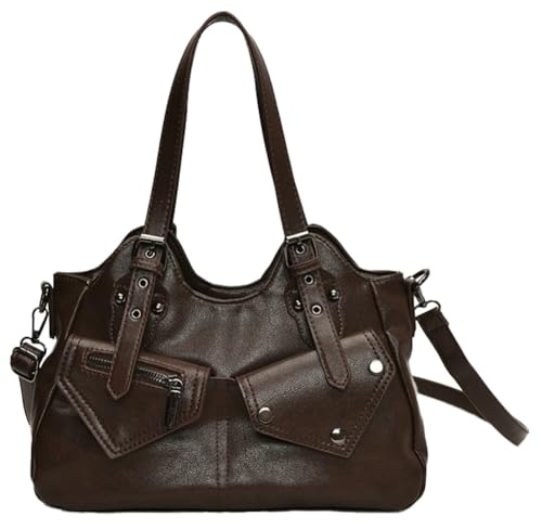 Retro-Umhängetasche für Damen, veganes Leder, Umhängetaschen, Y2K, Handtasche, Winter, Reisen, Kaffee von Bagkeak