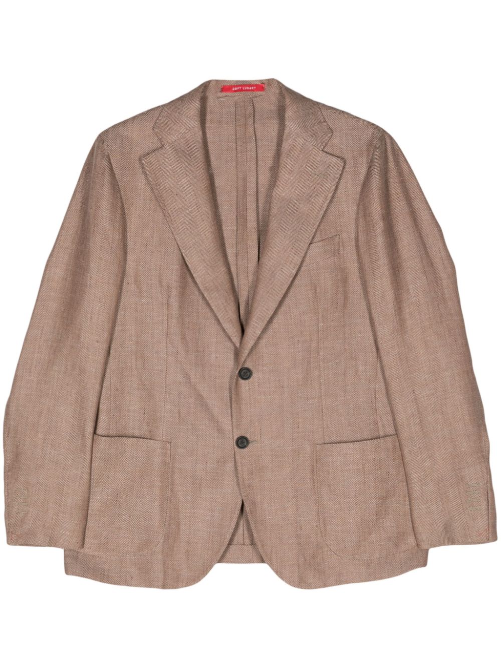 Bagnoli Sartoria Napoli herringbone single-breasted blazer - Braun von Bagnoli Sartoria Napoli