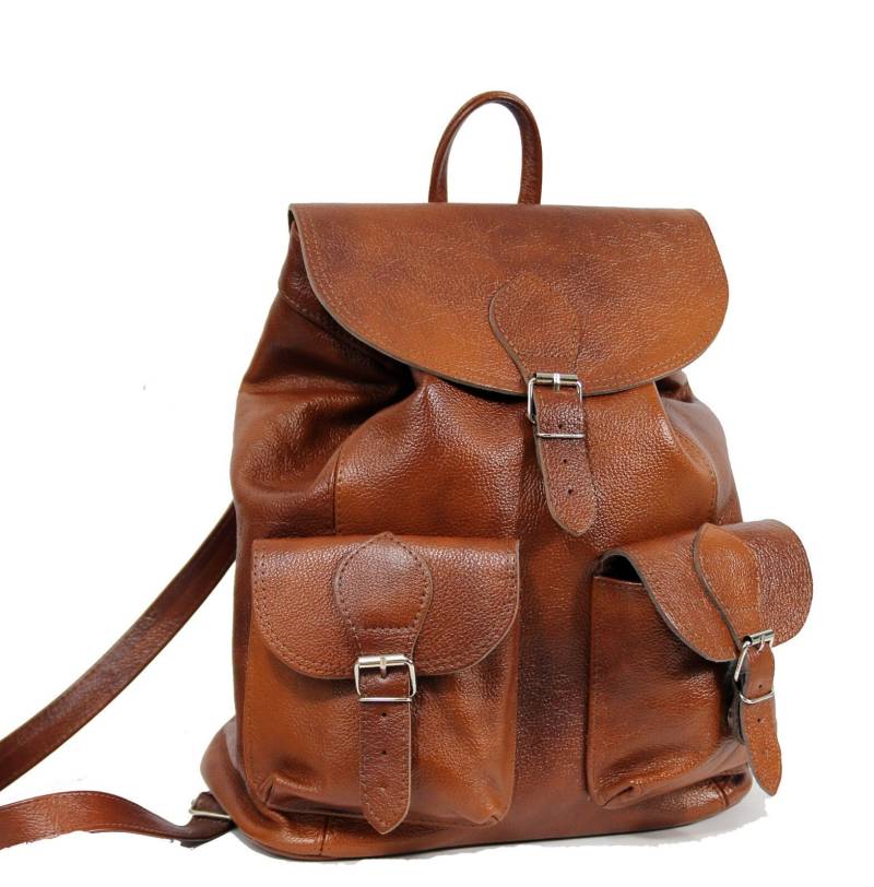 Lederrucksack, Großer Rucksack, Moderne Tasche, Umhängetasche, Weekender-Tasche, Handtasche, Schultasche von BagooPL