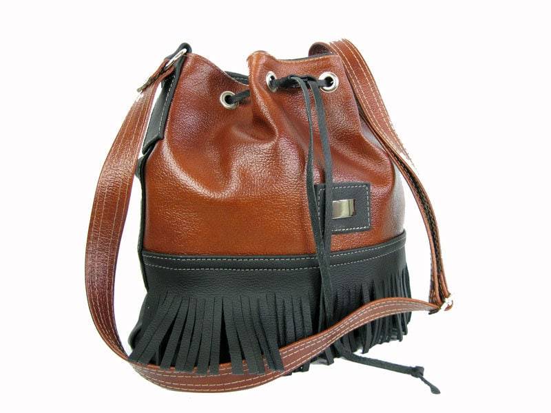 Skórzany Worek Z Frędzlami - Boho von BagooPL
