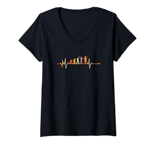 Damen Vintage Dudelsack Menschliche Evolution Herzschlaginstrument T-Shirt mit V-Ausschnitt Damen Vintage Dudelsack Menschliche Evolution Herzschlaginstrument T-Shirt mit V-Ausschnitt von Bagpipes Human Evolution Heartbeat Apparel