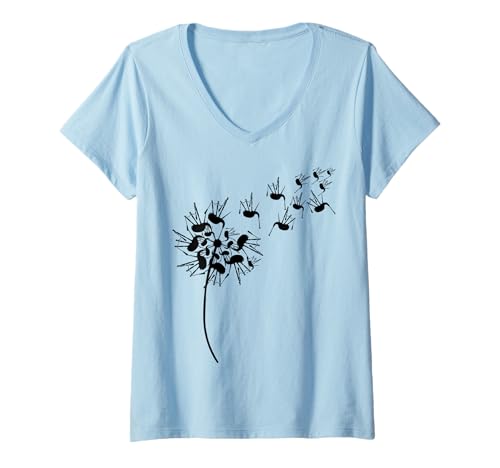 Damen Dandelion Dudelsack Shirt für Piper | Dudelsack T-Shirt mit V-Ausschnitt Damen Dandelion Dudelsack Shirt für Piper | Dudelsack T-Shirt mit V-Ausschnitt von Bagpipes Shirts