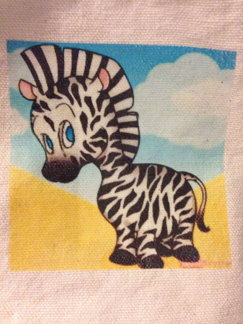 Zebra Cartoon Print-Kinder Buch, Tote, Rock, Shopping Mini Canvas Tasche von BagsBeursBolsas