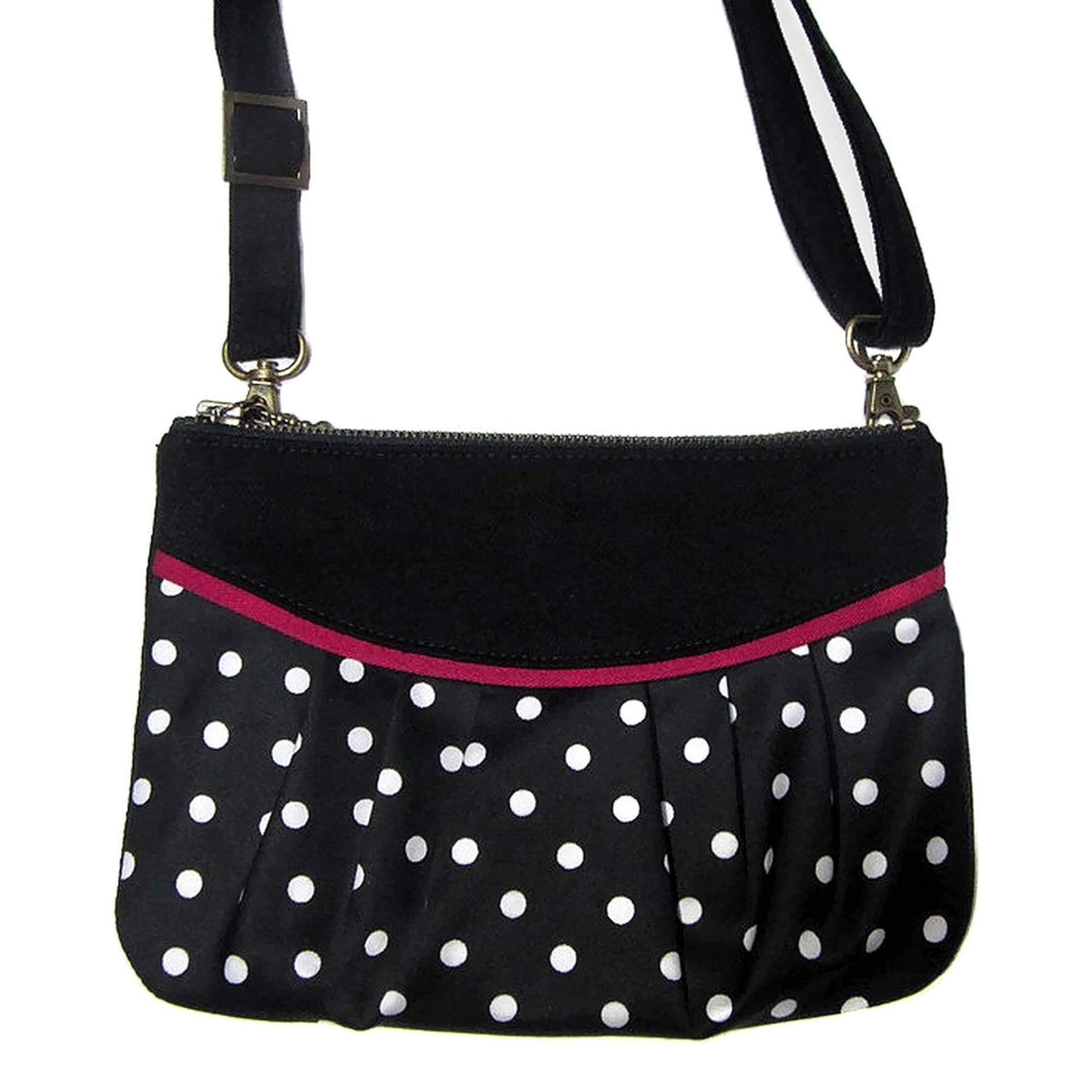 3-In-1 Multifunktionstasche. Schwarze Tasche Mit Weißen Punkten Und Rosa Verzierung. Kann Quer Über Den Körper, Der Schulter, An Taille Oder in 3-In-1 Multifunktionstasche. Schwarze Tasche Mit Weißen Punkten Und Rosa Verzierung. Kann Quer Über Den Körper, Der Schulter, An Taille Oder in von BagsByLoli