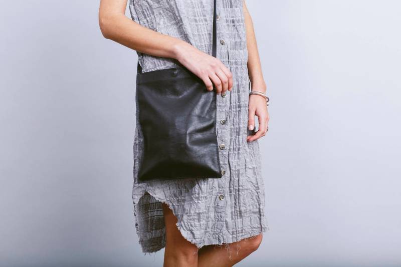 Schwarze Crossbody Ledertasche, Schwarze Leder Clutch, Schwarze Abendtasche, Schwarze Tasche Schwarze Crossbody Ledertasche, Schwarze Leder Clutch, Schwarze Abendtasche, Schwarze Tasche von BagsByPancha